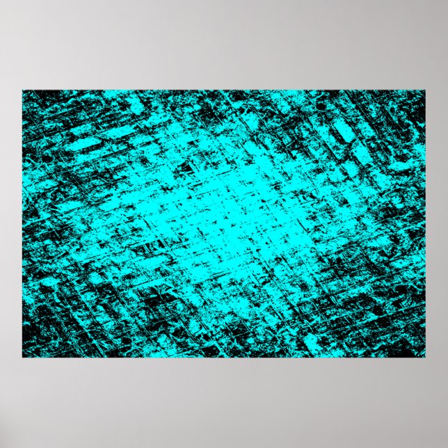 Colour grunge turquoise background. Halftone eleme Poster (Front)