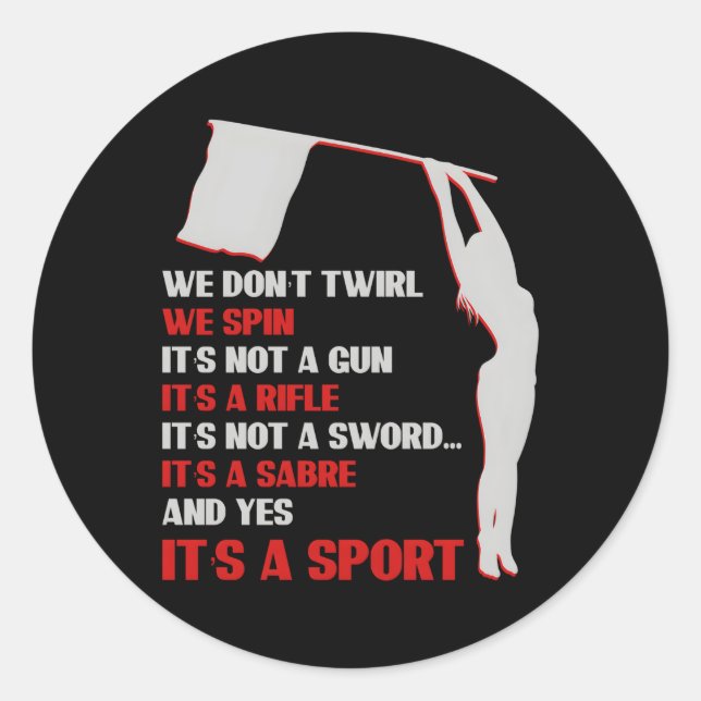 Colour Guard Band Marching Classic Round Sticker (Front)