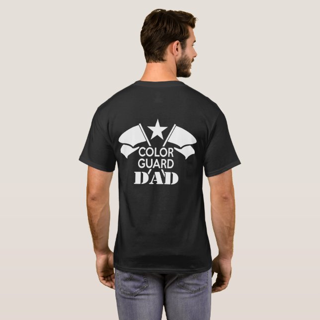 Colour Guard Dad Crossed Flags T-shirt (Back Full)