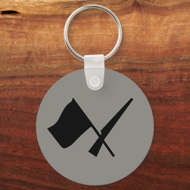 Colour Guard Flag And Rifle Button Keychain (Front)
