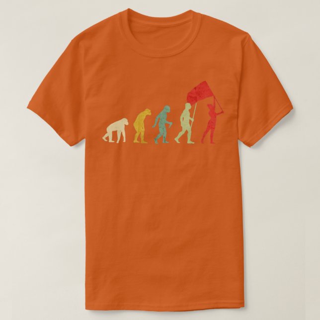 Colour Guard Flag Girl Evolution T-Shirt (Design Front)