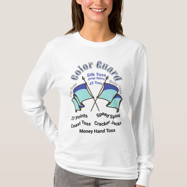 Colour Guard Flags with various moves T-Shirt (Front)