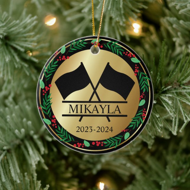 Colour Guard Marching Band Christmas Ornament (Tree)