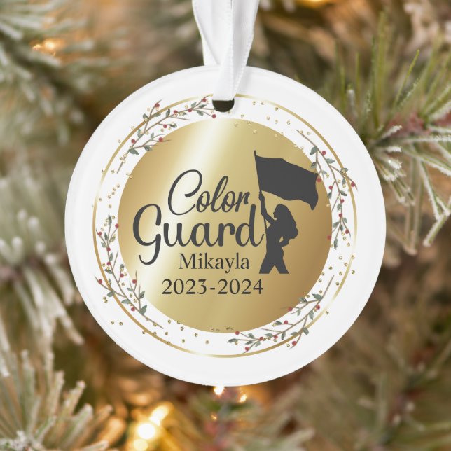 Colour Guard Marching Band Christmas Ornament (Tree)