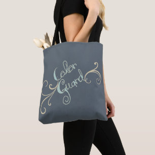 Colour Guard Mint Text Graphic With Swirl Tote Bag