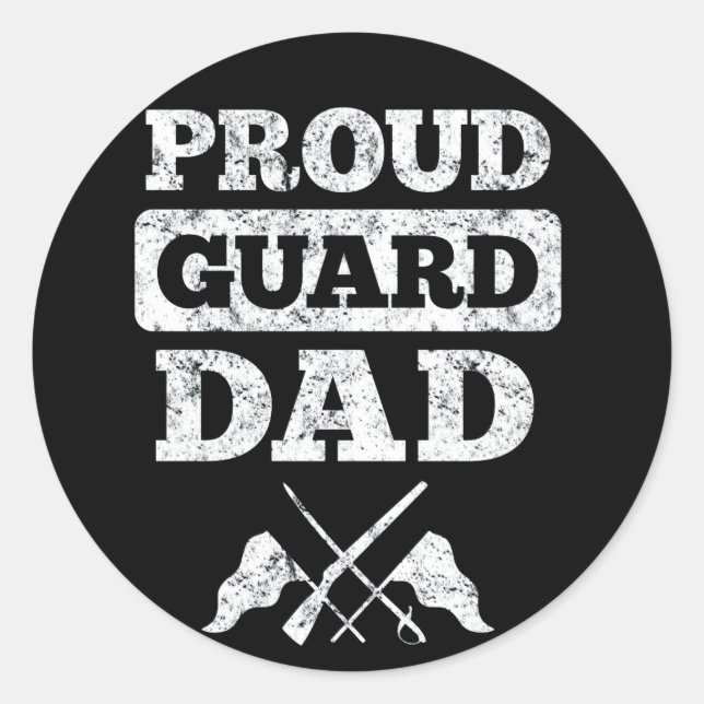 Colour Guard Proud Guard Dad Classic Round Sticker (Front)