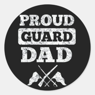 Colour Guard Proud Guard Dad Classic Round Sticker