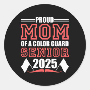 Colour Guard Senior Mum Cl Of 2025 Graduation Funn Classic Round Sticker