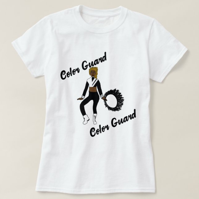 Colour Guard T-Shirt Black White (Design Front)