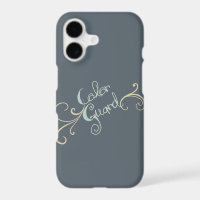 Colour Guard Teal Text With Swirl