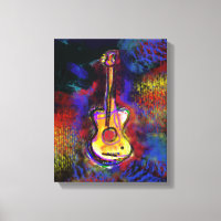 colour guitar art painting decor