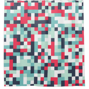 Colour Halftone Background. Abstract Multicolor Te Shower Curtain