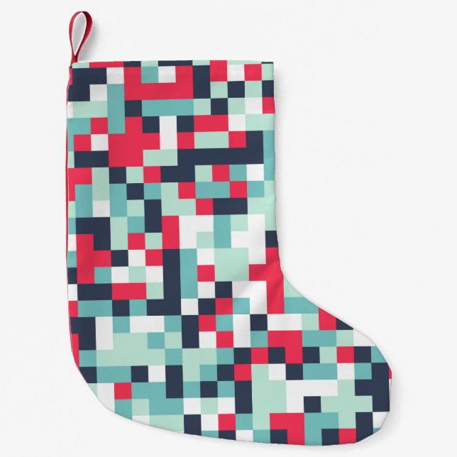 Colour Halftone Background. Abstract Multicolor Te Small Christmas Stocking (Front)