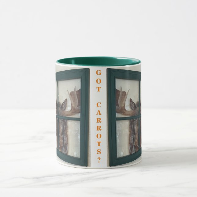 Colour Handpainted Moose Picture in Window Frame   Mug (Center)