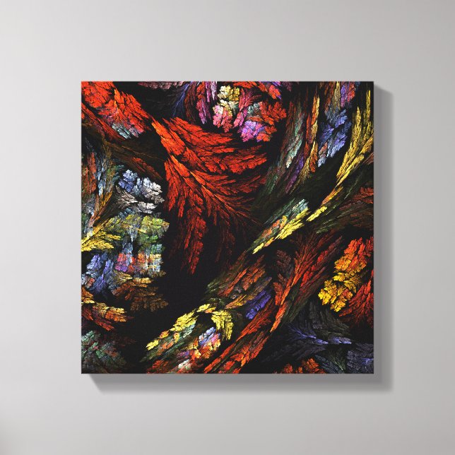Colour Harmony Abstract Art Black and White Canvas Print (Front)
