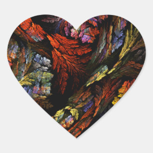 Colour Harmony Abstract Art Heart Sticker