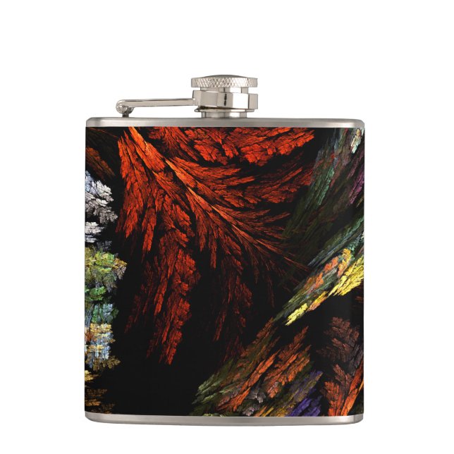 Colour Harmony Abstract Art Hip Flask (Front)