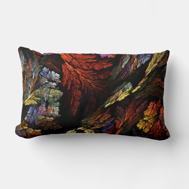 Colour Harmony Abstract Art Lumbar Pillow (Front)