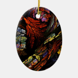Colour Harmony Abstract Art Oval Ornament