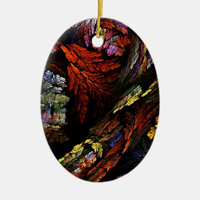 Colour Harmony Abstract Art Oval Ornament (Front)