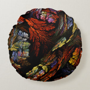 Colour Harmony Abstract Art Round Pillow