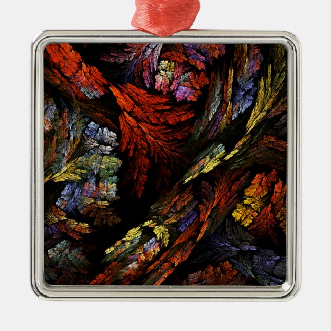Colour Harmony Abstract Art Square Metal Tree Decoration (Front)