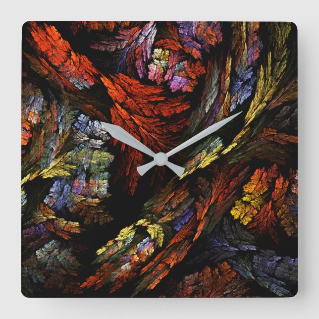 Colour Harmony Abstract Art Square Wall Clock (Front)