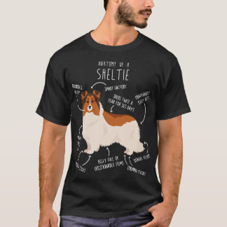 Colour Headed White Sheltie Shetland Sheepdog Anat T-Shirt