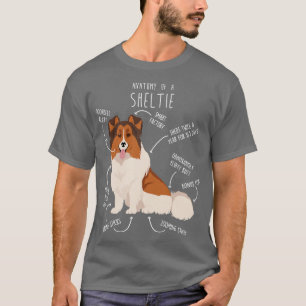 Colour Headed White Sheltie Shetland Sheepdog Anat T-Shirt