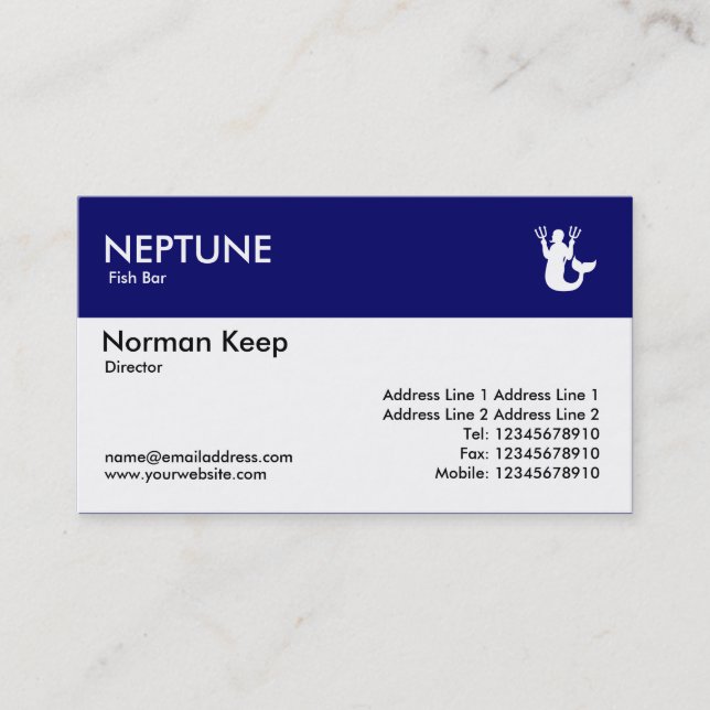 Colour Header - Dark Blue - Neptune Business Card (Front)