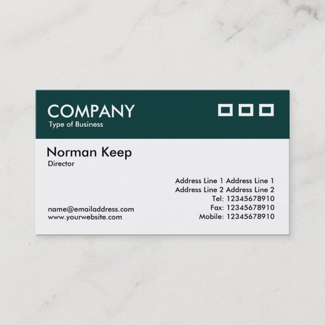 Colour Header - Dark Green v2 Business Card (Front)