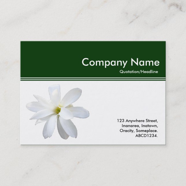 Colour Header III - Magnolia - Dark Green Business Card (Front)