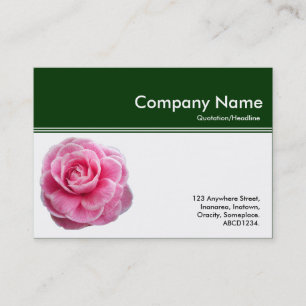 Colour Header III - Pink Camellia - Dark Green Business Card