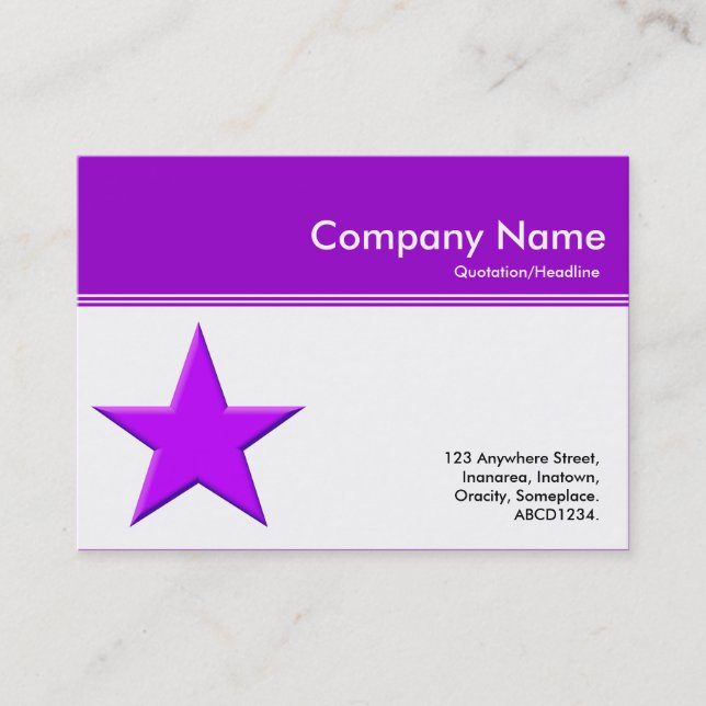 Colour Header III - Purple - Star Business Card (Front)