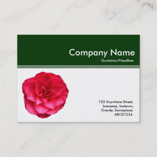 Colour Header III - Red Camellia - Dark Green Business Card