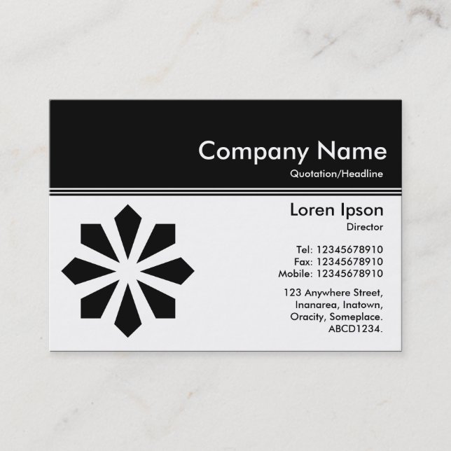 Colour Header III v2 - Black - Art Deco Business Card (Front)