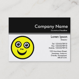 Colour Header III v2 - Black - Smily Face Business Card