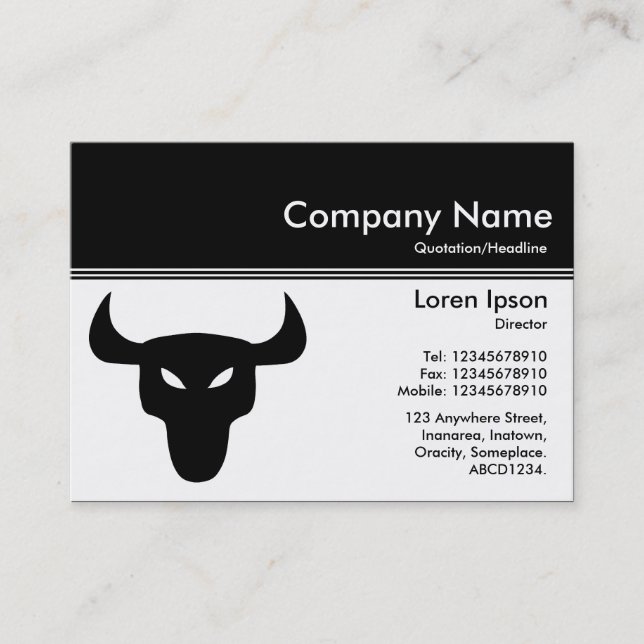 Colour Header III v2 - Black - Steer Business Card (Front)