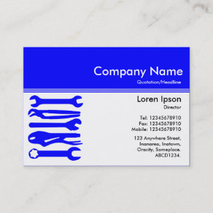 Colour Header III v2 - Blue - Tools Business Card