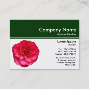 Colour Header III v2 - Dark Green - Red Camellia Business Card