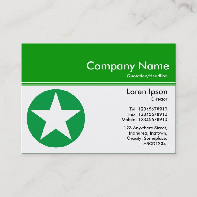 Colour Header III v2 - Green 009900 - Star Business Card (Front)