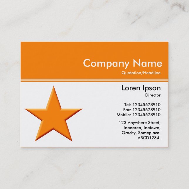 Colour Header III v2 - Orange FB7D02 - Star Business Card (Front)