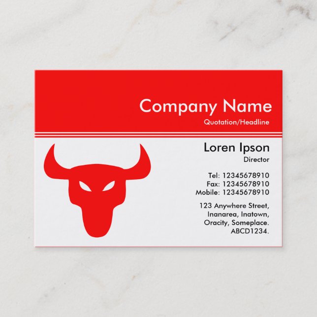 Colour Header III v2 - Red - Red Steer Business Card (Front)