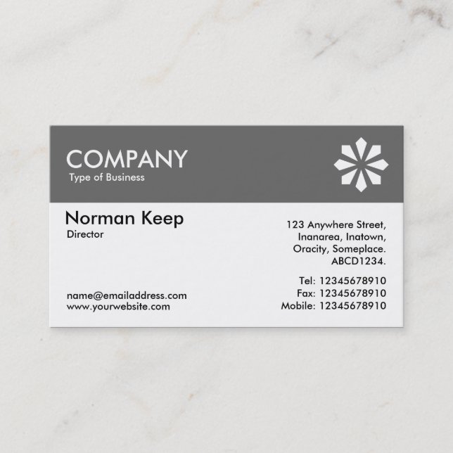 Colour Header (Logo) - Grey 666666 Business Card (Front)