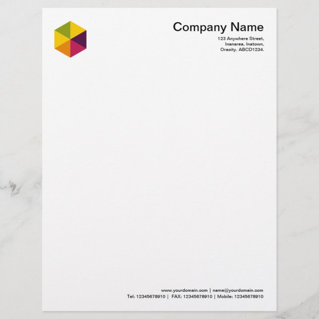 Colour Hexagon 01 Customised Letterhead (Front)