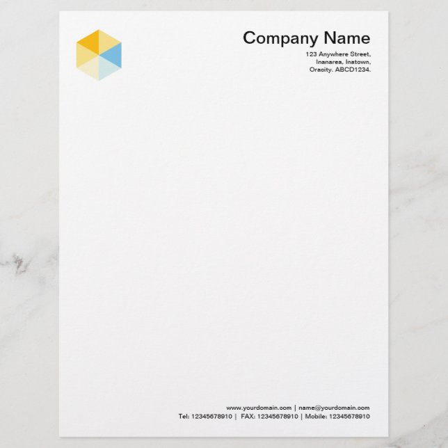 Colour Hexagon 03 Letterhead Design (Front)