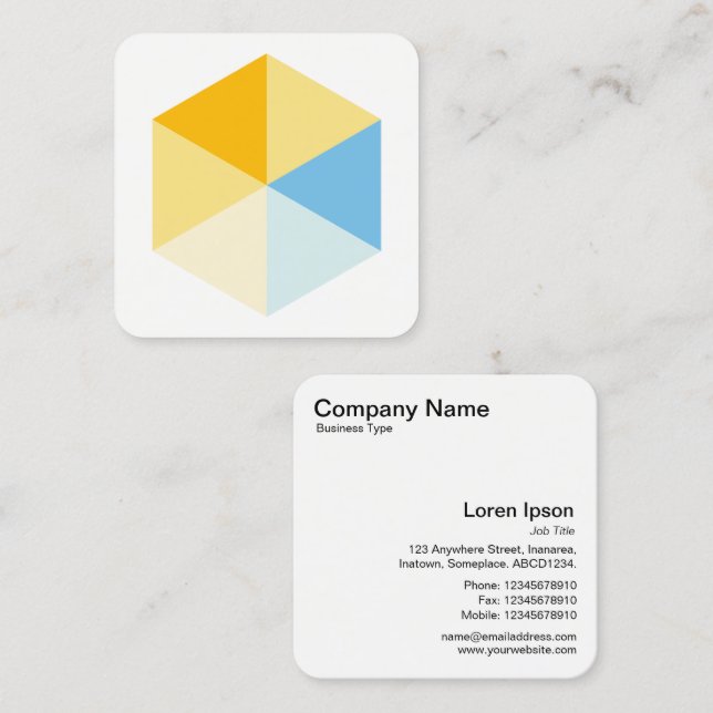 Colour Hexagon 03 Square Business Card (Front/Back)