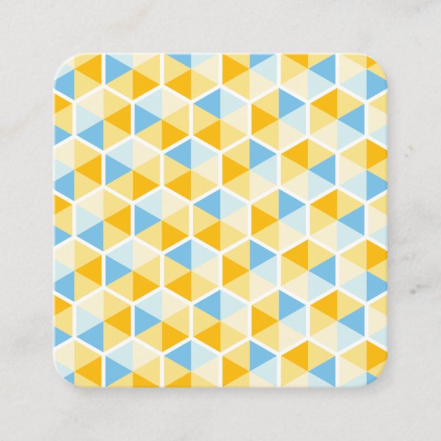 Colour Hexagon Pattern 03 Square Business Card (Front)