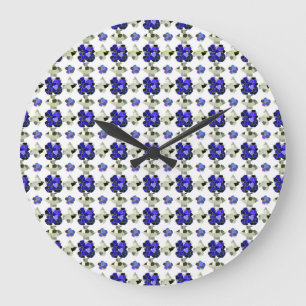Colour Illustration Fancy shapes, Grey and Blue Large Clock