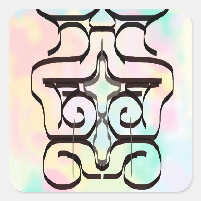 colour illustrations square sticker (Front)